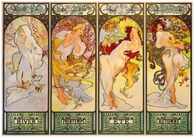 Bluebird Puzzle 1000: Cztery sezony, Alfons Mucha, 1900 (60056)