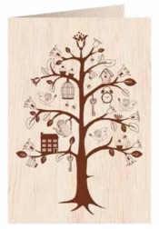 Karnet drewniany C6 + koperta Drzewo życia
