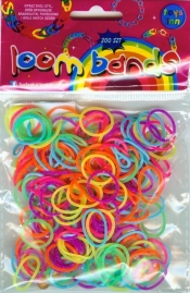 Gumki Loom Bands kolory neonowe 200 szt silikon - <br />