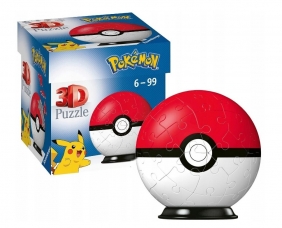 Puzzle 3D 54: Kula Pokeball Pokemon - czerwona (11256)