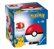 Puzzle 54 elementy 3D Kula, Pokemon czerwona (11256)