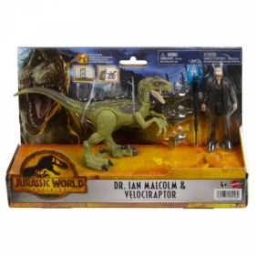 Zestaw figurek Jurassic World Człowiek + dinozaur, Velociraptor (HDX46/HGP77)