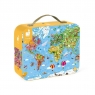 Janod, Puzzle w walizce 300 - Ogromna mapa świata (J02656) Wiek: 7+