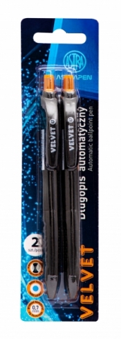 Długopis automatyczny Velvet 0.7 mm Astra Pen z ergonomicznym uchwytem, blister 2 szt.