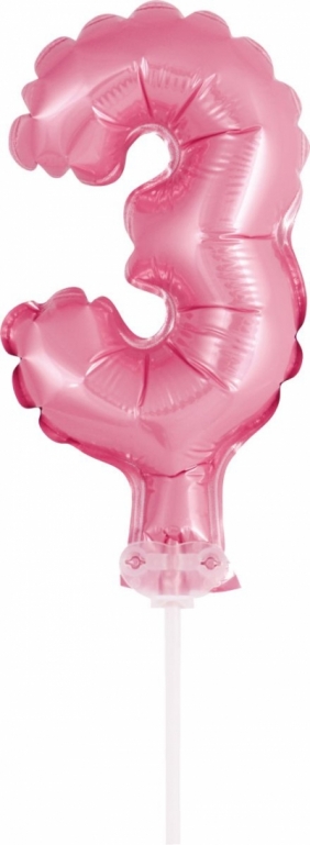 Balon foliowy Godan różowy 13 cm cyfra 3 (BC-5RO3)