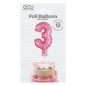 Balon foliowy Godan różowy 13 cm cyfra 3 (BC-5RO3)