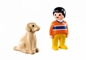 Playmobil, figurka mężczyzna z psem (9256)