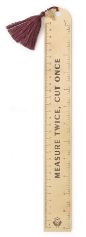 Linijka "Measure Twice Cut Once", 30cm miedziana