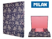 Teczka MILAN A4 gruba z gumką FLOWERS niebiesk