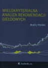 Wielokryterialna analiza rekomendacji giełdowych  Prusak Błażej