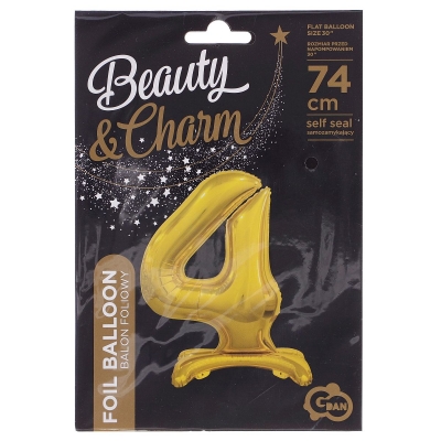 Balon gumowy Godan Beauty&Charm cyfra stojąca złota (BC-ASZ4)