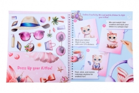Książeczka z naklejkami wielokrotnego użytku Dress Up Kitten