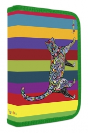 Piórnik szkolny GIMBOO Vip Art Cat z wyposażeniem, 1 komora, 2 przekładki, mix kolorów