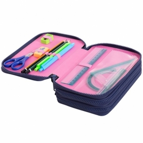Coolpack - Jumper 3 - Piórnik potrójny z wyposażeniem - Navy Kitty (C67240)