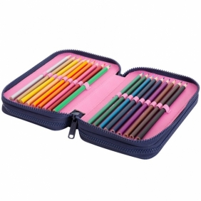 Coolpack - Jumper 3 - Piórnik potrójny z wyposażeniem - Navy Kitty (C67240)