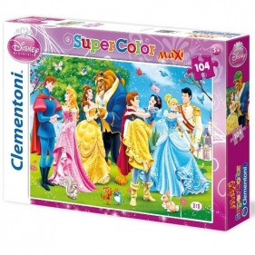 Puzzle Clementoni Super Color Maxi. 104 elementy. Księżniczki (23656)