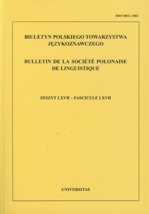 Biuletyn Polskiego Towarzystwa Językoznawczego Tom 66