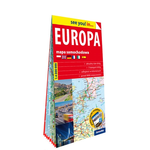 Europa papierowa mapa samochodowa 1:4 000 000