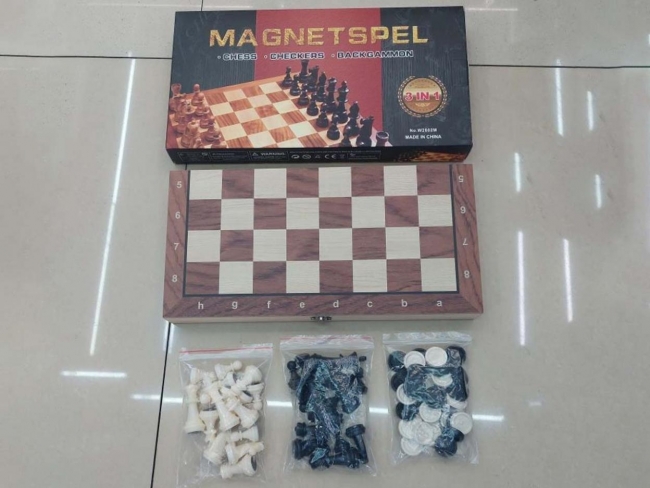 Szachy+warcaby magnetyczne, drewniana plansza