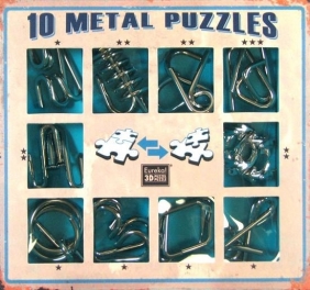 Łamigłówki metalowe 10 sztuk - zestaw niebieski (105895)