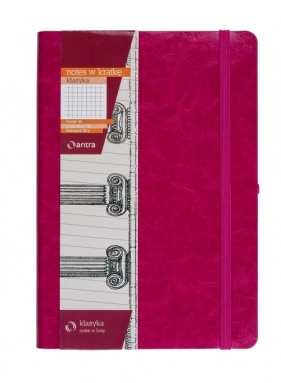 Notes A5 z gumką Klasyka kratka malinowy