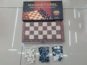 Szachy+warcaby magnetyczne, drewniana plansza