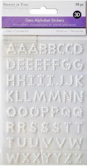 Alfabet 3D koraliki pearl white