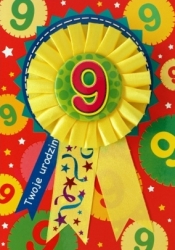 Karnet kotylion 9 urodziny K.GIFT -162