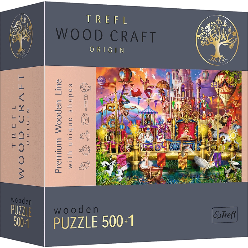 Trefl, Puzzle drewniane 500+1: Magiczny świat (20156)