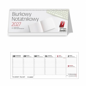 Kalendarz 2027 biurkowy tygodniowy - Notatnikowy