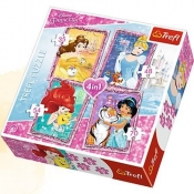 Puzzle 4w1 Z przyjaciółmi Disney Princess (34256)