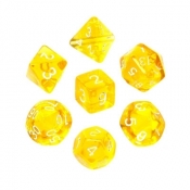 Komplet kości RPG żółte mini kryształowe REBEL