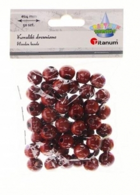 Koraliki drewniane brązowe 50szt