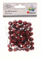 Koraliki drewniane brązowe 50szt