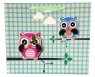 Torebki prezentowe brokatowe sówki JP2069B 12 sztuk