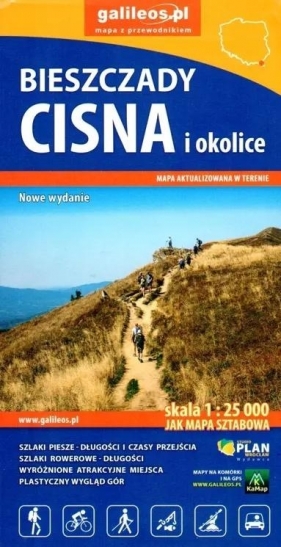 Mapa tur. - Bieszczady, Cisna i okolice 1:25 000 - Opracowanie zbiorowe
