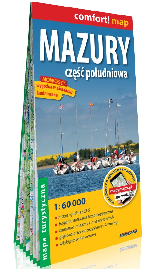 Mazury Część południowa laminowana mapa turystyczna 1:60 000