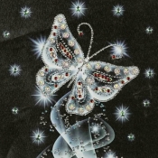 Mandala 7D - Biały motyl z poświatą (NO-1006556)