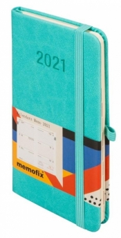 Kalendarz 2021 Memofix A6 Turkusowy TDW ANTRA