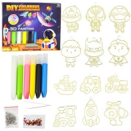 <img src='https://webimage.pl/pics/569/2/d5905991082569.jpg' style='height:440px' /> Zestaw kreatywny breloki witrażowe Kosmos 12szt