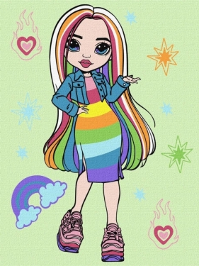 Malowanie po numerach - Rainbow High Amaya Raine