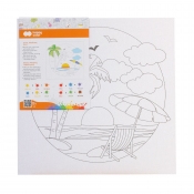 Podobrazie bawełniane 25x25, tablica malarska MDF z nadrukiem, Pejzaż, Happy Color