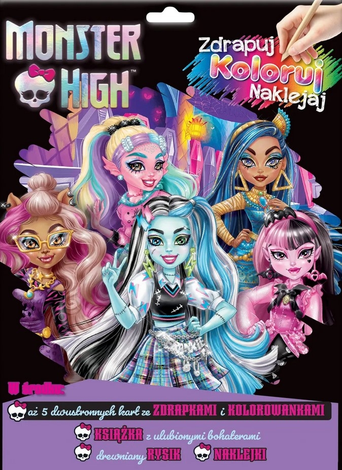 Monster High. Zdrapuj, koloruj, naklejaj