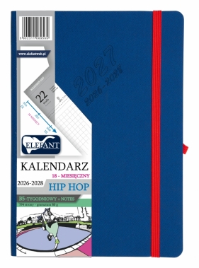 Kalendarz 2027 18 miesięczny B5 tygodniowy Hip Hop - granatowy