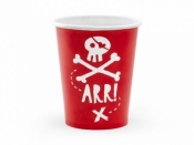 Kubek jednorazowy Partydeco Piraci, czerwony 220 ml (KPP15-007)