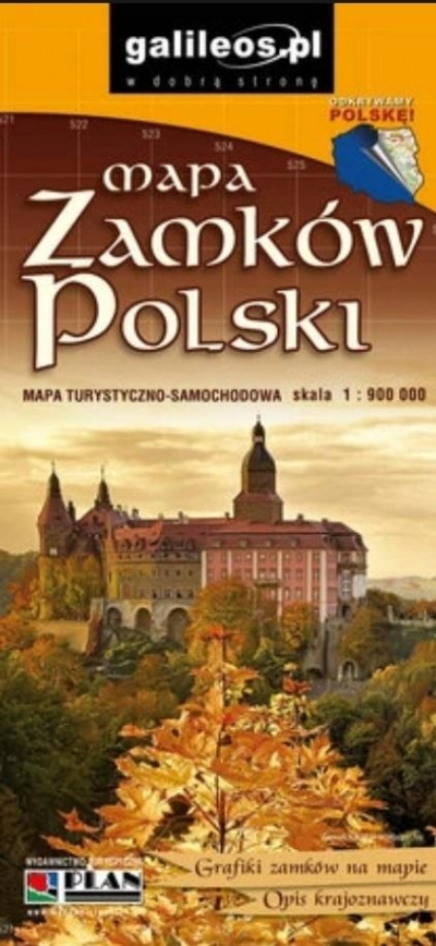 Mapa zamków Polski 1:900 000 w.2024