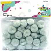 Pompony Titanum Craft-Fun Series szary 30 szt