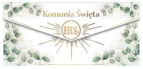 Koperta Komunia. Kielich z eukaliptusem