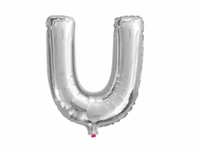 Balon Litera "U" 45,5cm srebrny