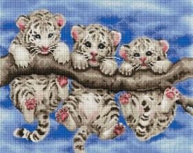 Mozaika diamentowa - Trzy tygrysy 40x50 cm